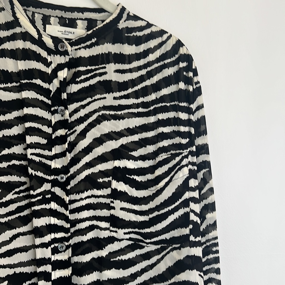 Isabel Marant Etoile Button Front Zebra Print Shi… - image 5